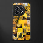 black yellow aesthetic collage back phone cover | glass case for oneplus 11