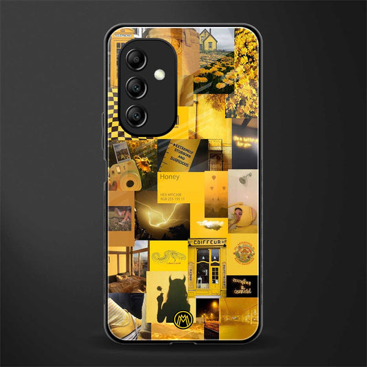 black yellow aesthetic collage back phone cover | glass case for samsung galaxy a14 5g
