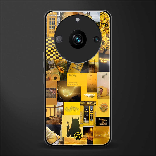 black yellow aesthetic collage back phone cover | glass case for realme 11 pro 5g