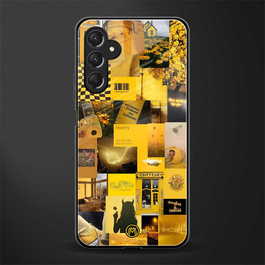 black yellow aesthetic collage back phone cover | glass case for samsun galaxy a24 4g