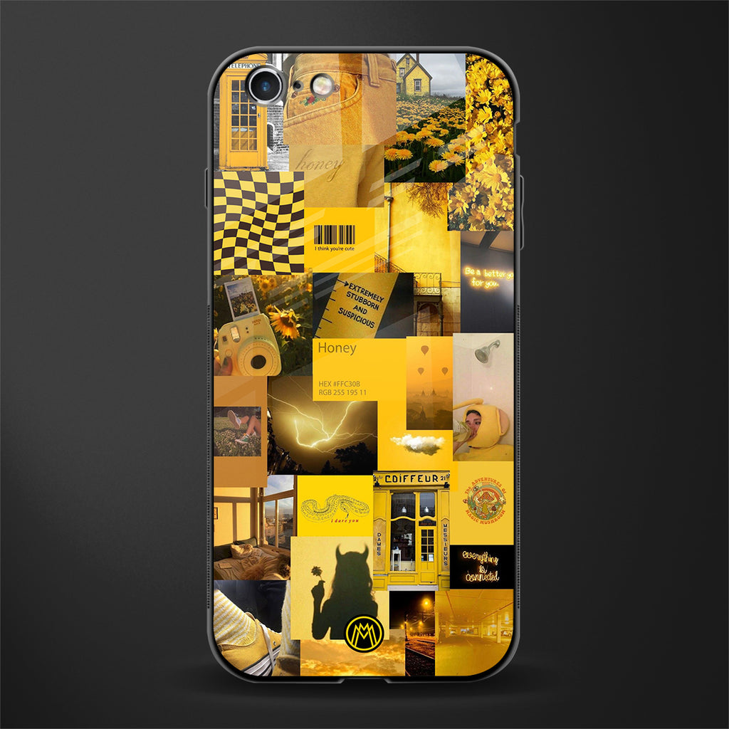 black yellow aesthetic collage glass case for iphone 6s image