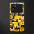 black yellow aesthetic collage back phone cover | glass case for iQOO 9 Pro