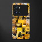black yellow aesthetic collage back phone cover | glass case for iQOO 9 Pro