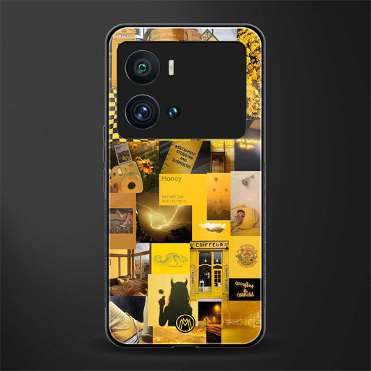 black yellow aesthetic collage back phone cover | glass case for iQOO 9 Pro