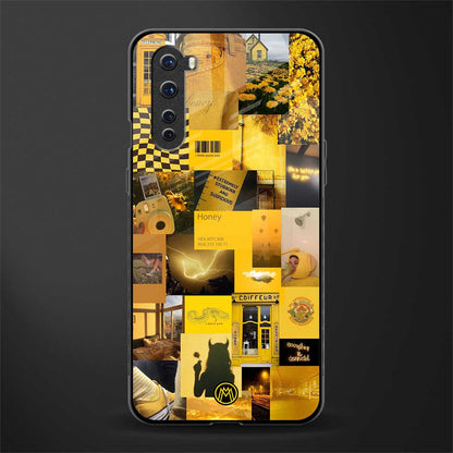 black yellow aesthetic collage glass case for oneplus nord ac2001 image