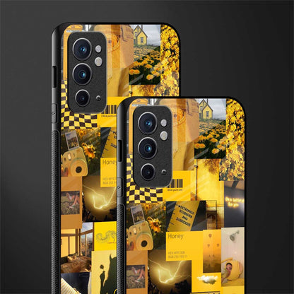 black yellow aesthetic collage glass case for oneplus 9rt image-2