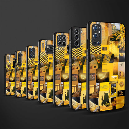 black yellow aesthetic collage glass case for oppo f17 image-3