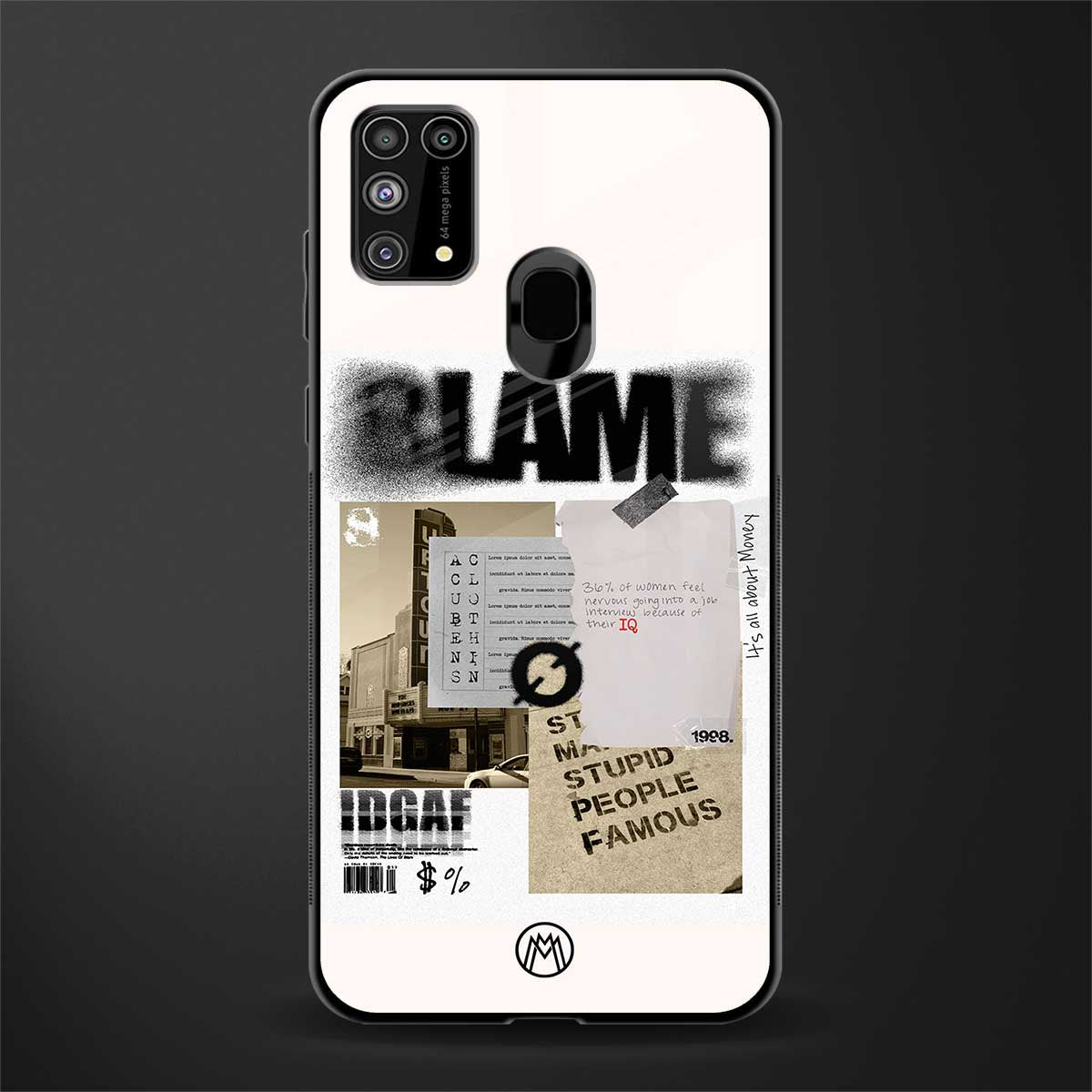 blame glass case for samsung galaxy m31 image