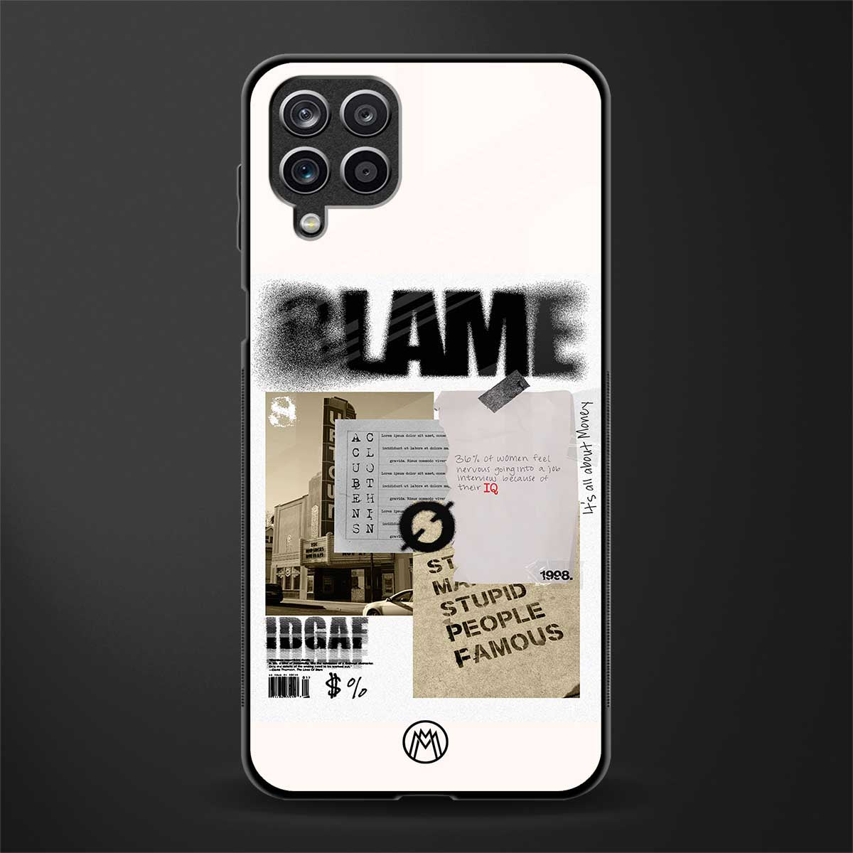 blame back phone cover | glass case for samsung galaxy a22 4g