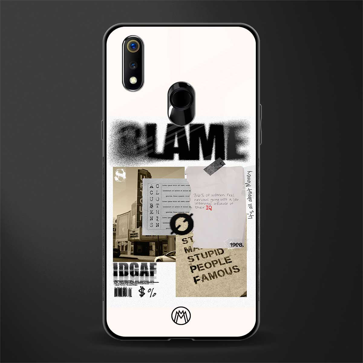 blame glass case for realme 3 pro image