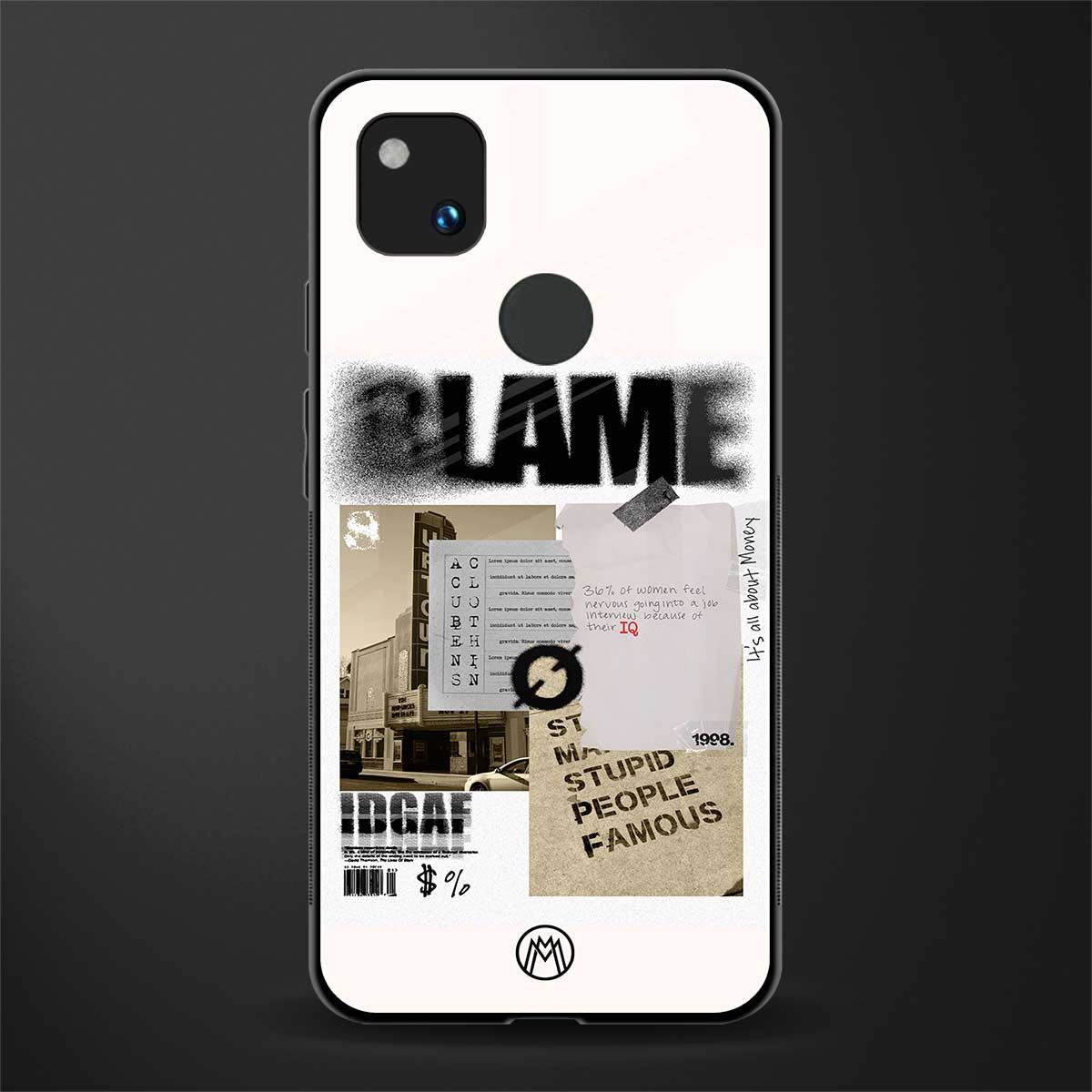 blame back phone cover | glass case for google pixel 4a 4g