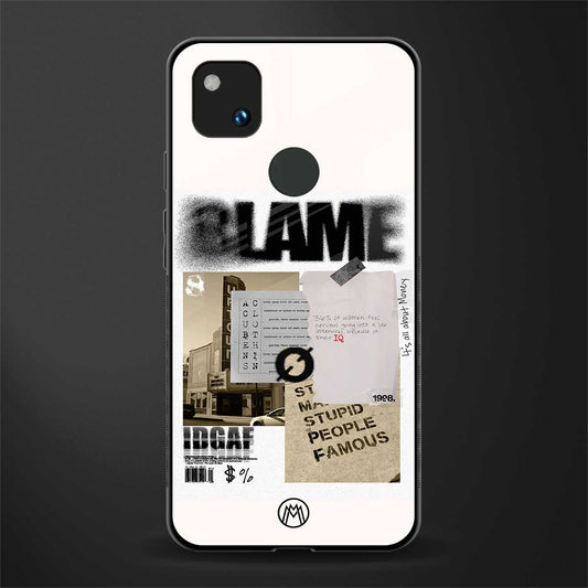 blame back phone cover | glass case for google pixel 4a 4g