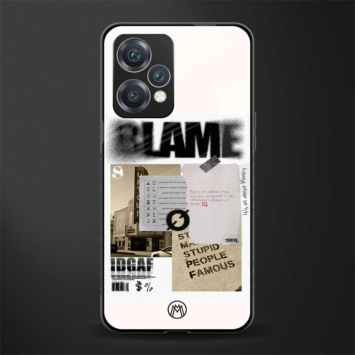 blame back phone cover | glass case for realme 9 pro 5g