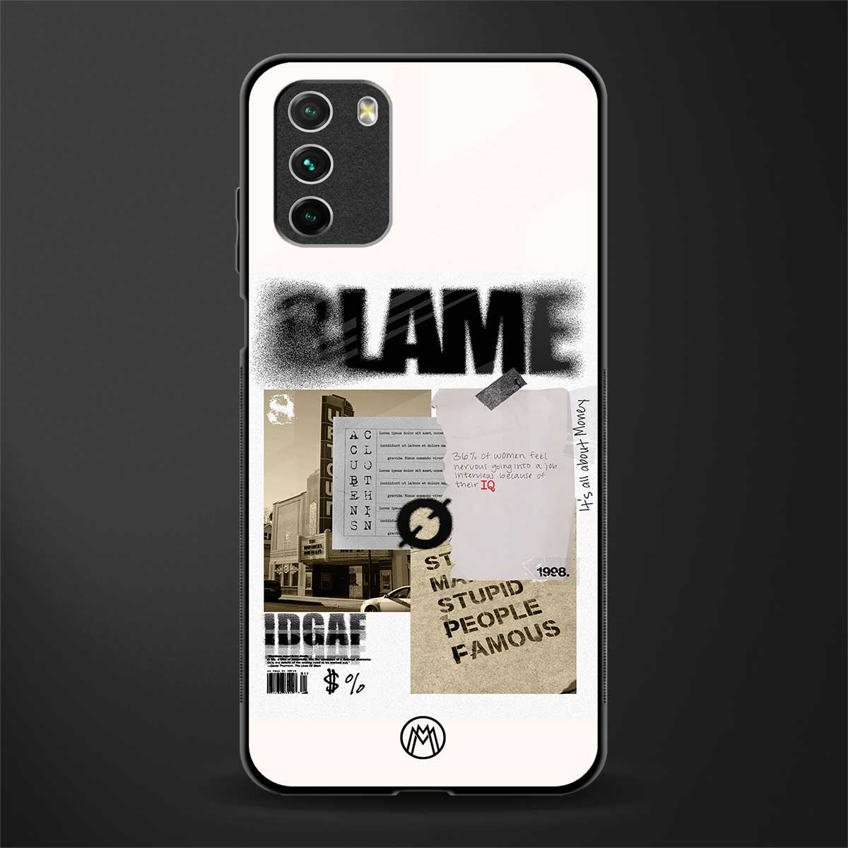 blame glass case for poco m3 image