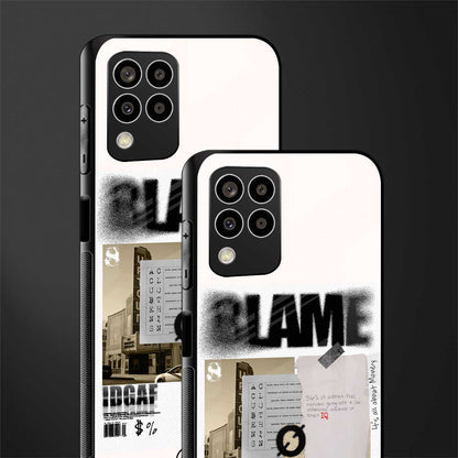 blame back phone cover | glass case for samsung galaxy m33 5g