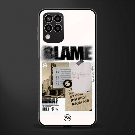 blame back phone cover | glass case for samsung galaxy m33 5g