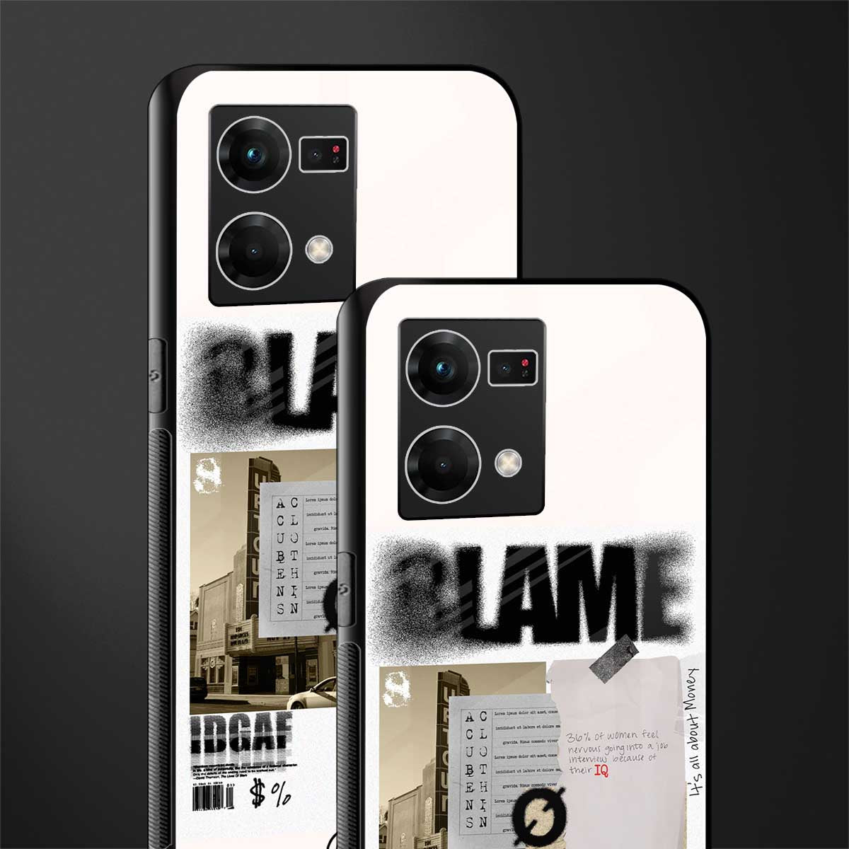 blame back phone cover | glass case for oppo f21 pro 4g