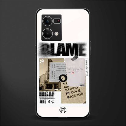 blame back phone cover | glass case for oppo f21 pro 4g