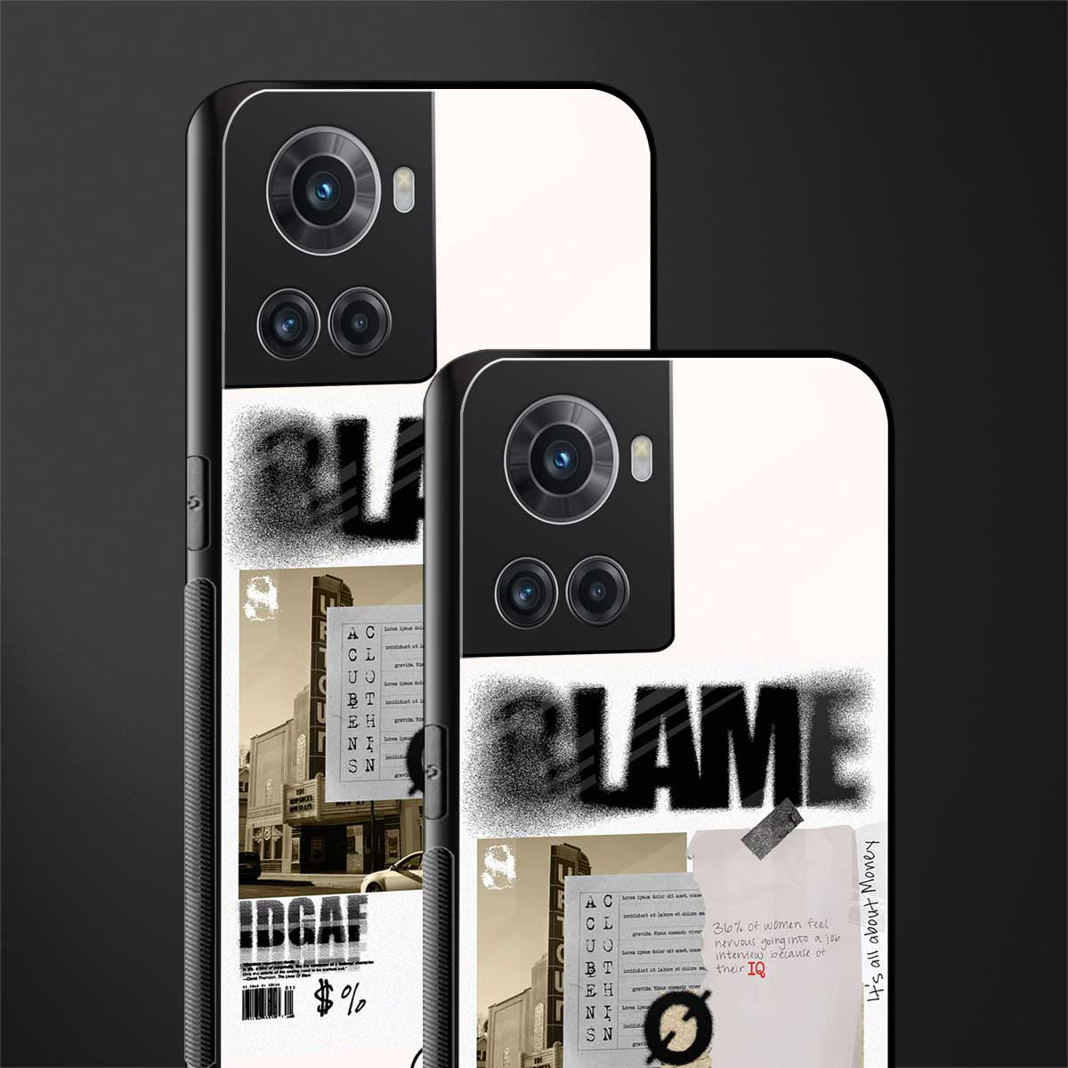 blame back phone cover | glass case for oneplus 10r 5g