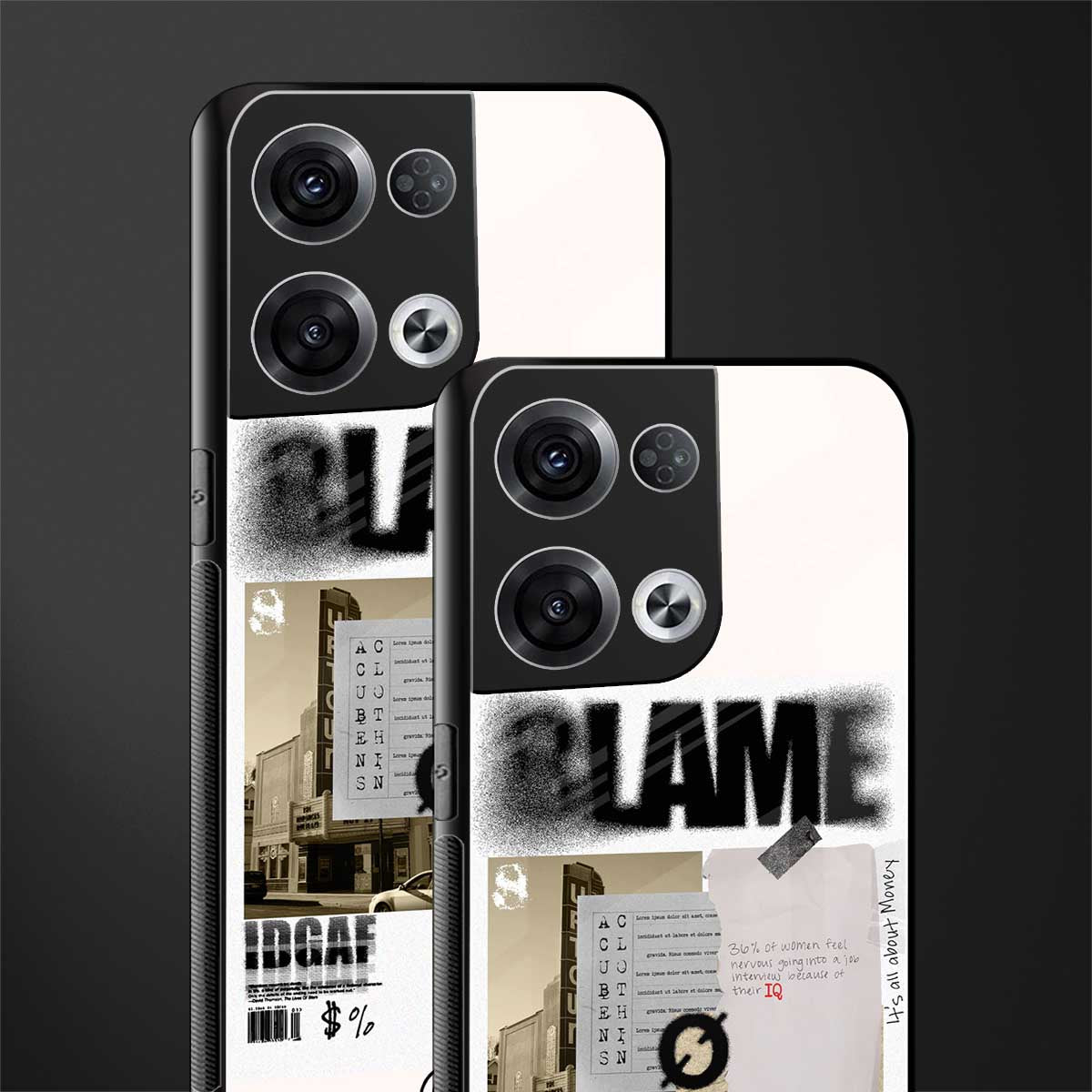 blame back phone cover | glass case for oppo reno 8