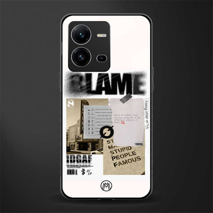 blame back phone cover | glass case for vivo v25-5g