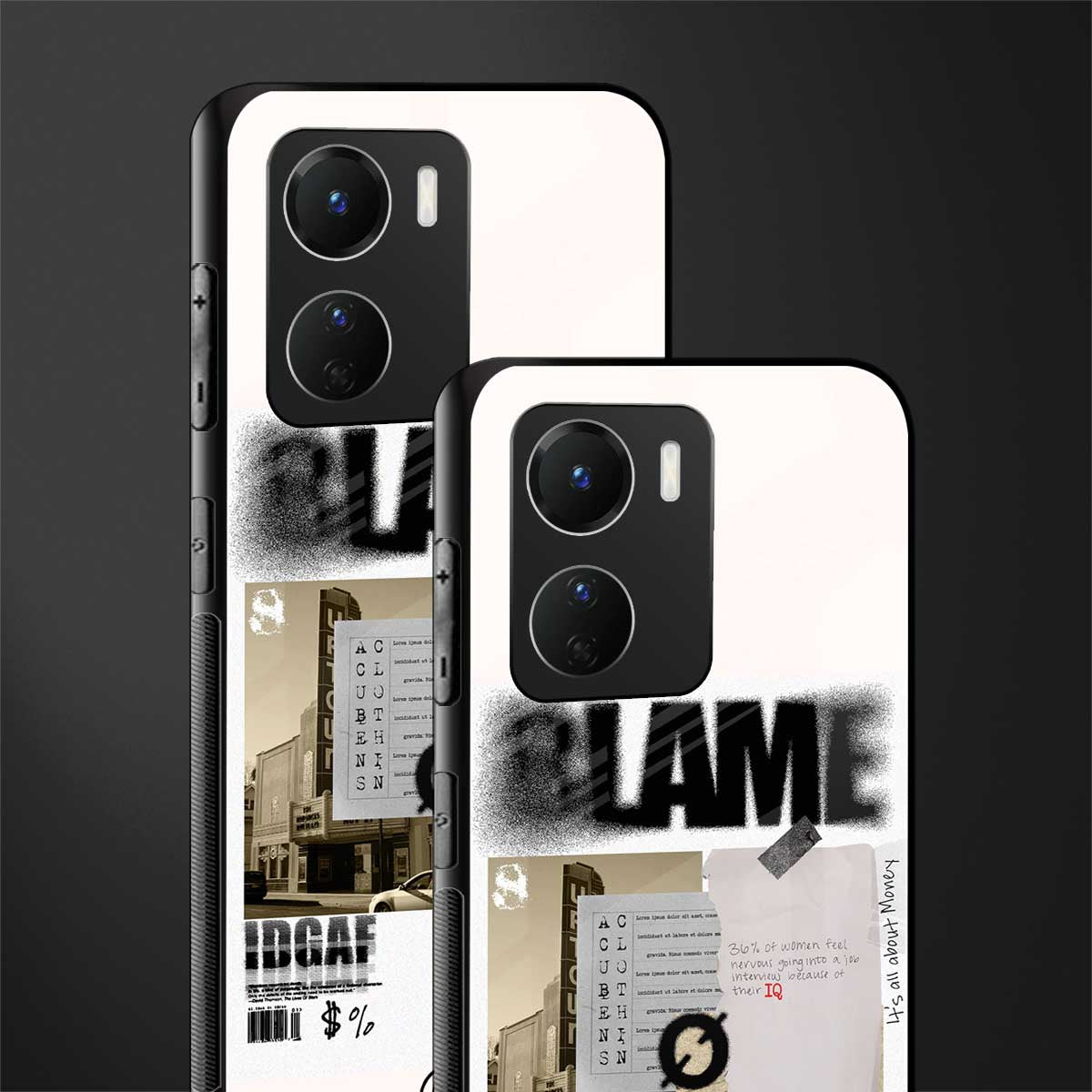 blame back phone cover | glass case for vivo y16