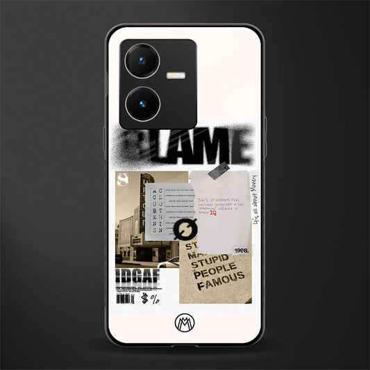 blame back phone cover | glass case for vivo y22
