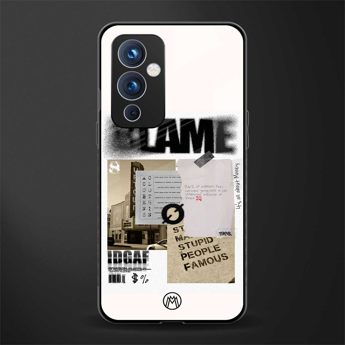 blame back phone cover | glass case for oneplus 9