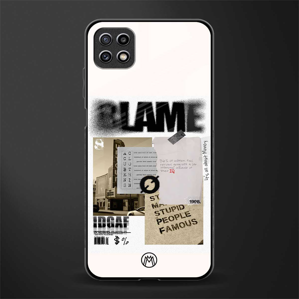 blame back phone cover | glass case for samsung galaxy f42