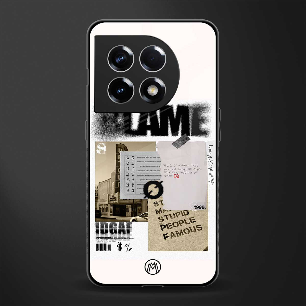 blame back phone cover | glass case for oneplus 11
