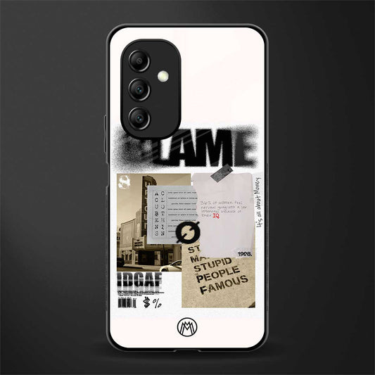 blame back phone cover | glass case for samsung galaxy a14 5g