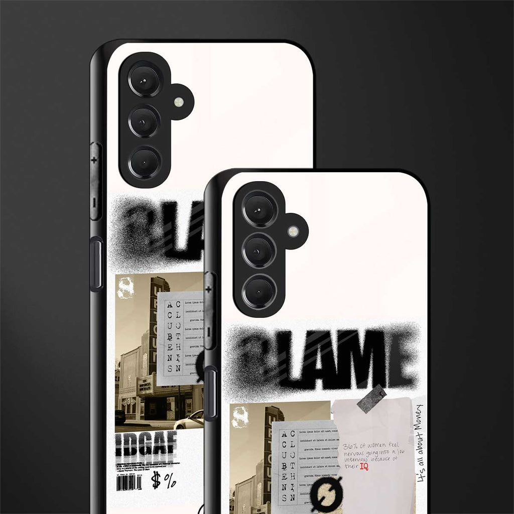 blame back phone cover | glass case for samsun galaxy a24 4g
