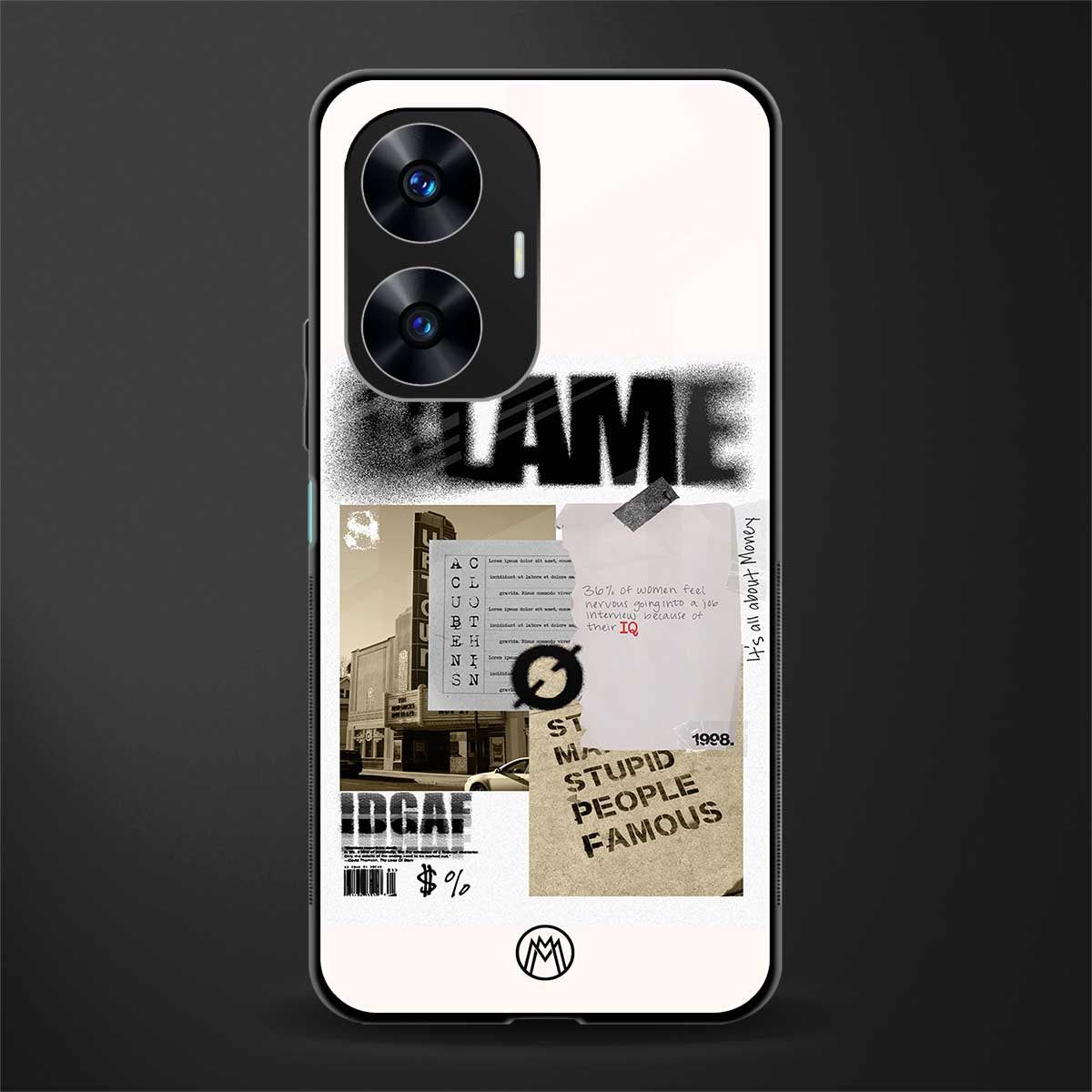 blame back phone cover | glass case for realme c55