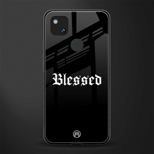 blessed back phone cover | glass case for google pixel 4a 4g