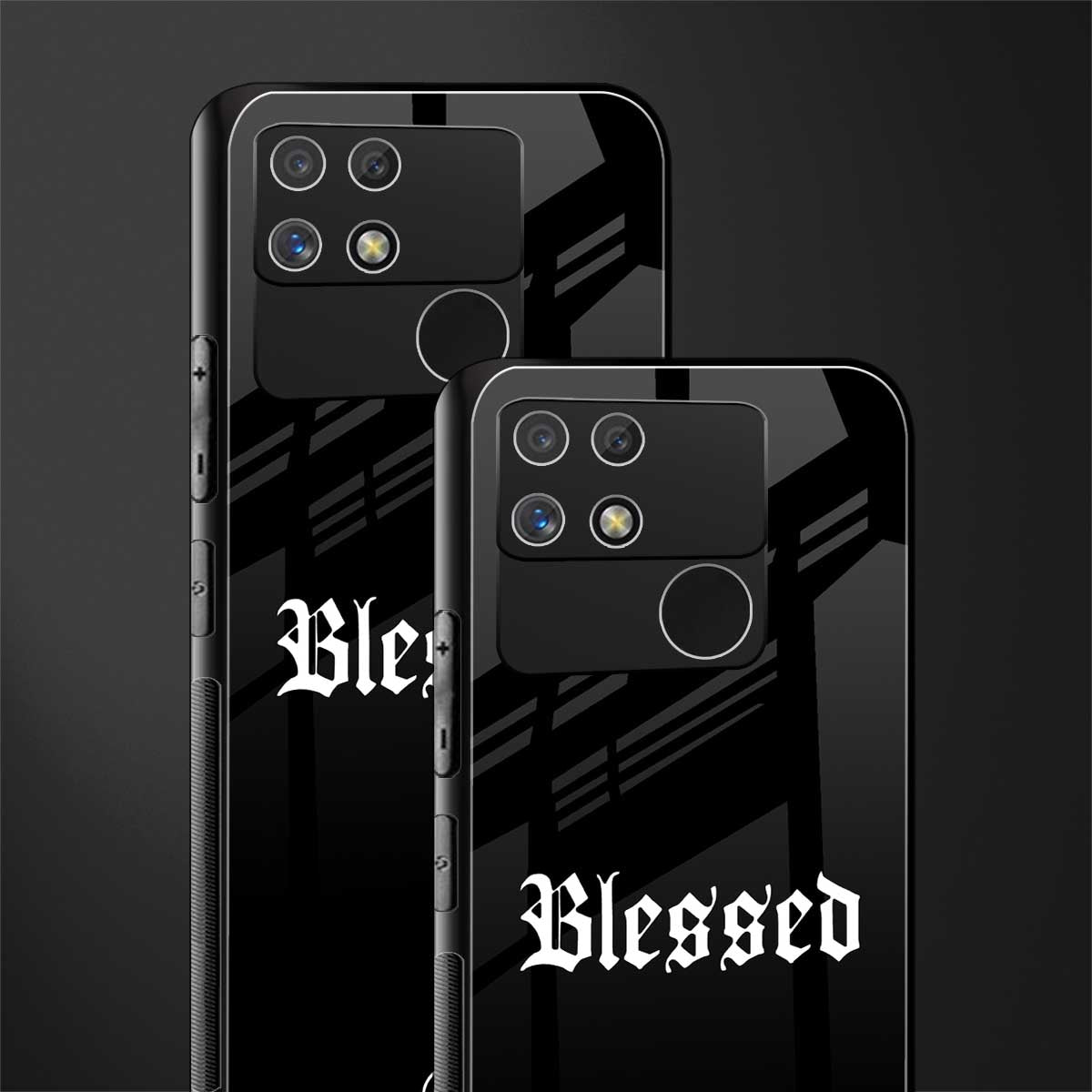 blessed back phone cover | glass case for realme narzo 50a