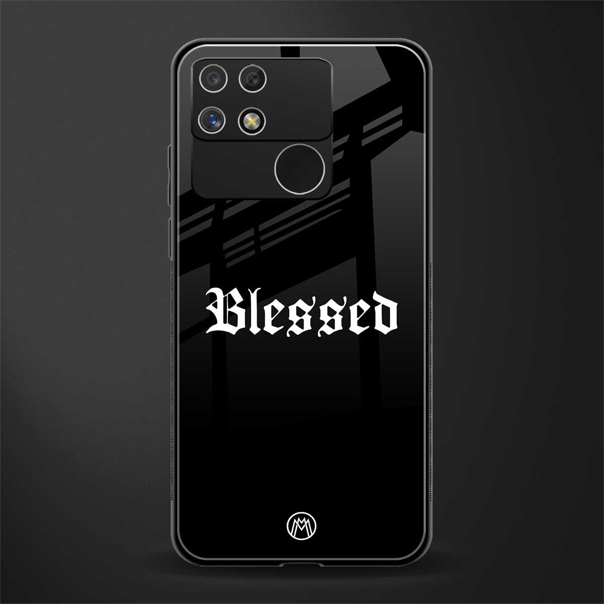 blessed back phone cover | glass case for realme narzo 50a