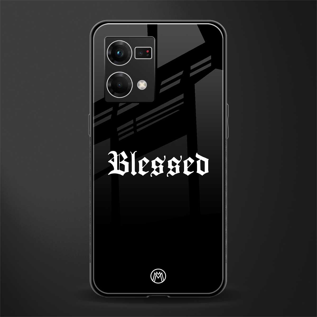 blessed back phone cover | glass case for oppo f21 pro 4g