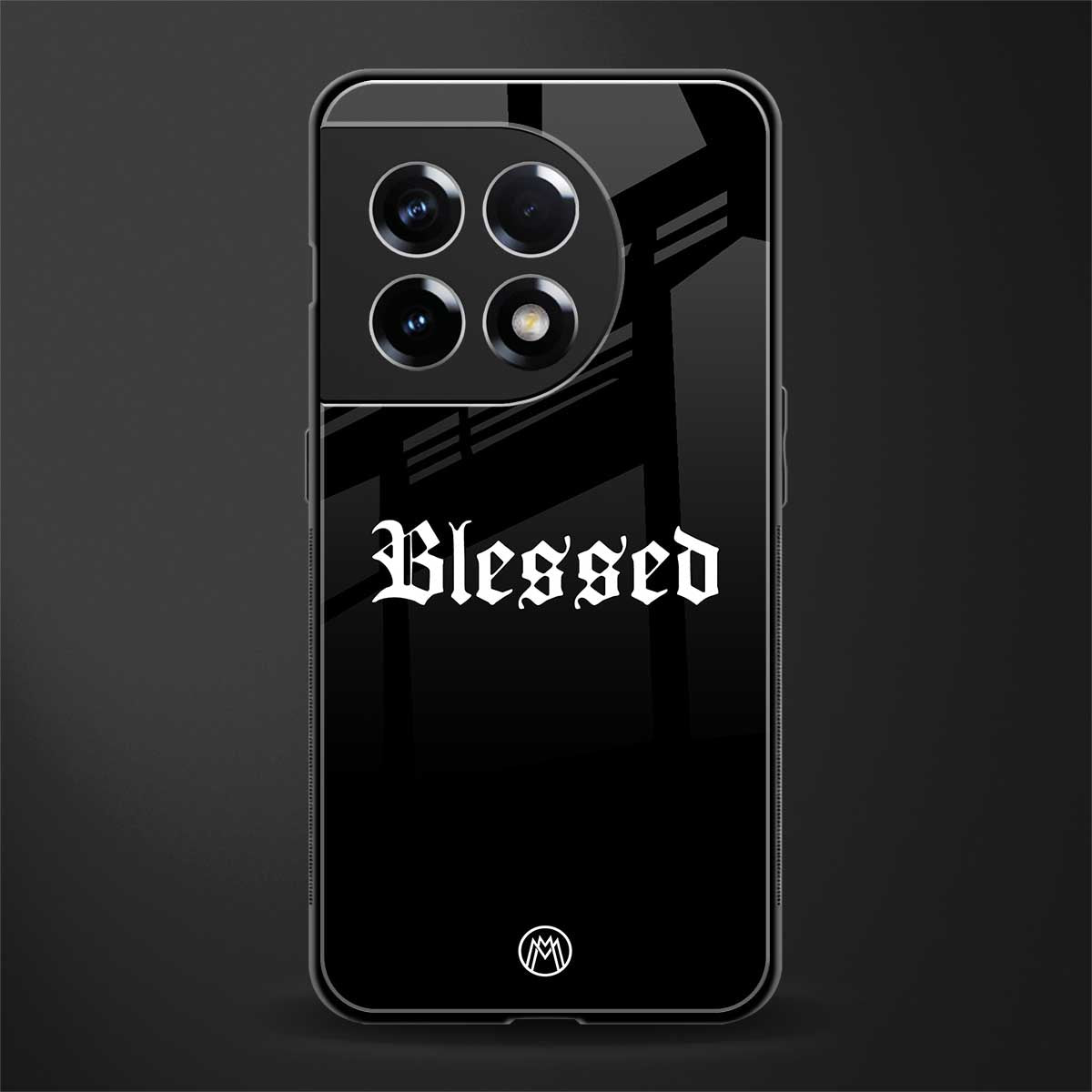 blessed back phone cover | glass case for oneplus 11r