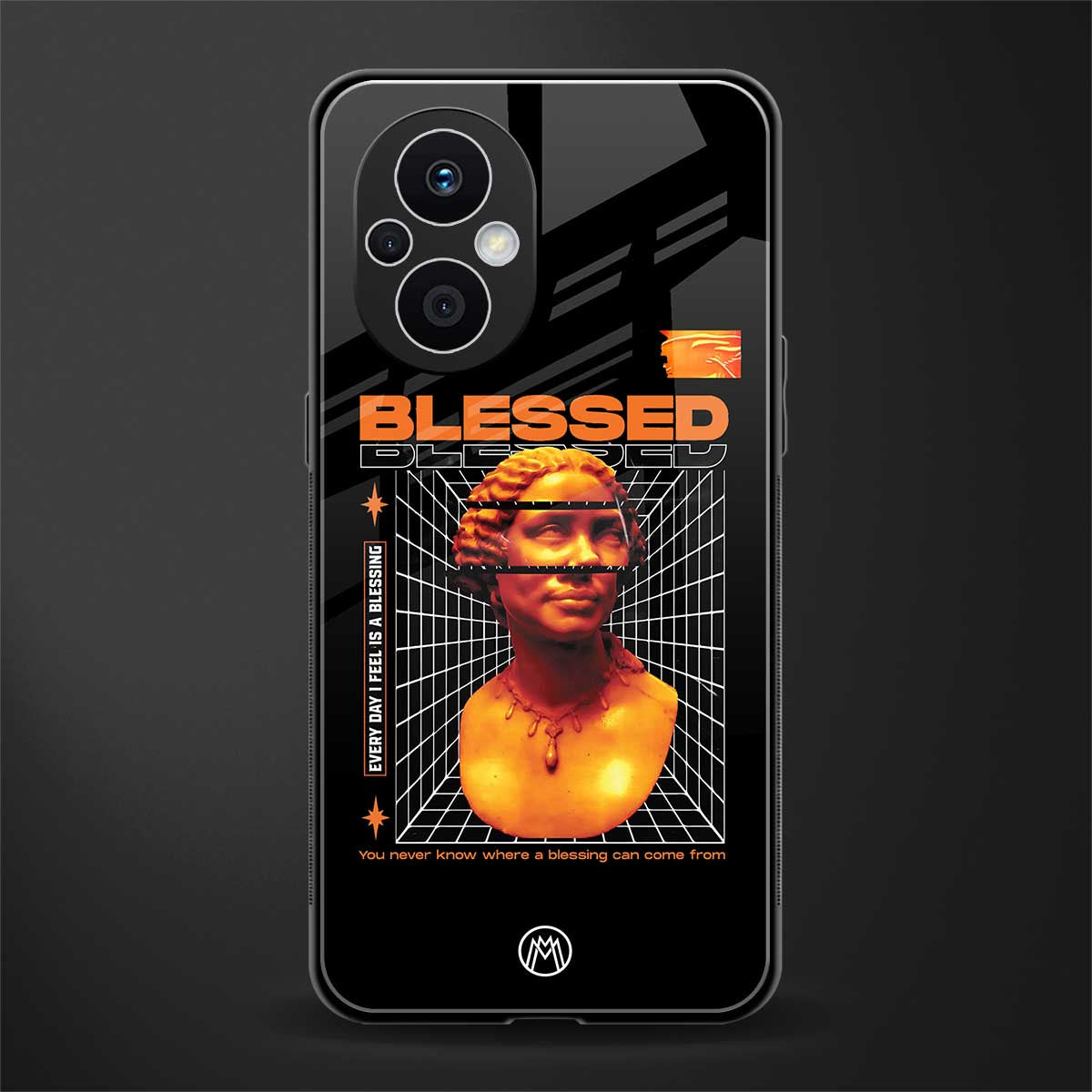 blessing back phone cover | glass case for oppo f21 pro 5g