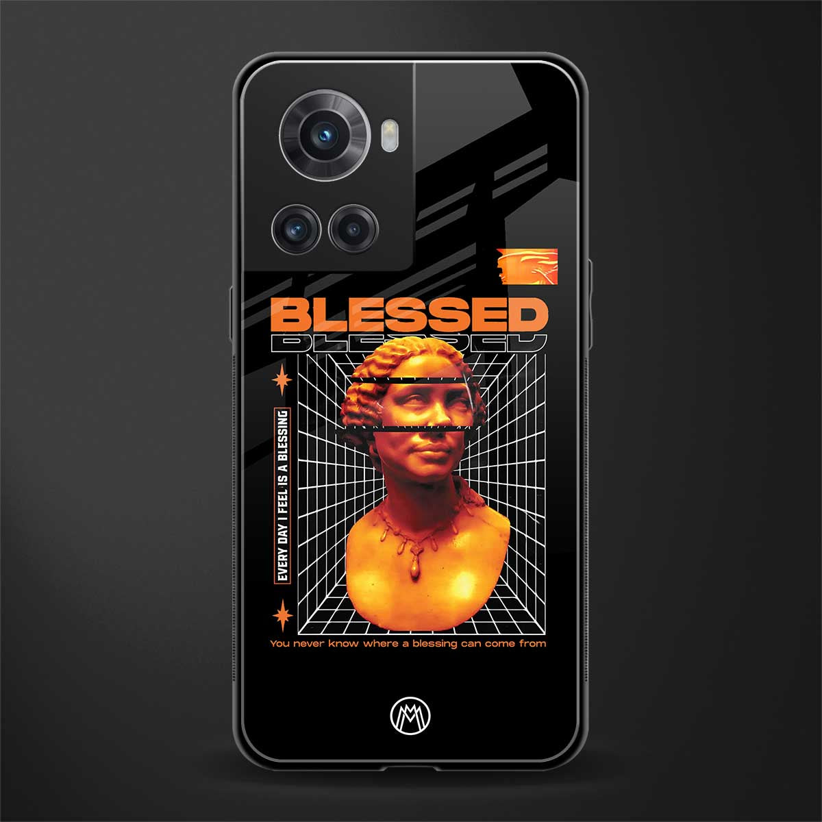 blessing back phone cover | glass case for oneplus 10r 5g