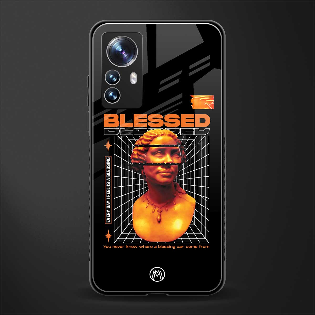 blessing back phone cover | glass case for xiaomi 12 pro