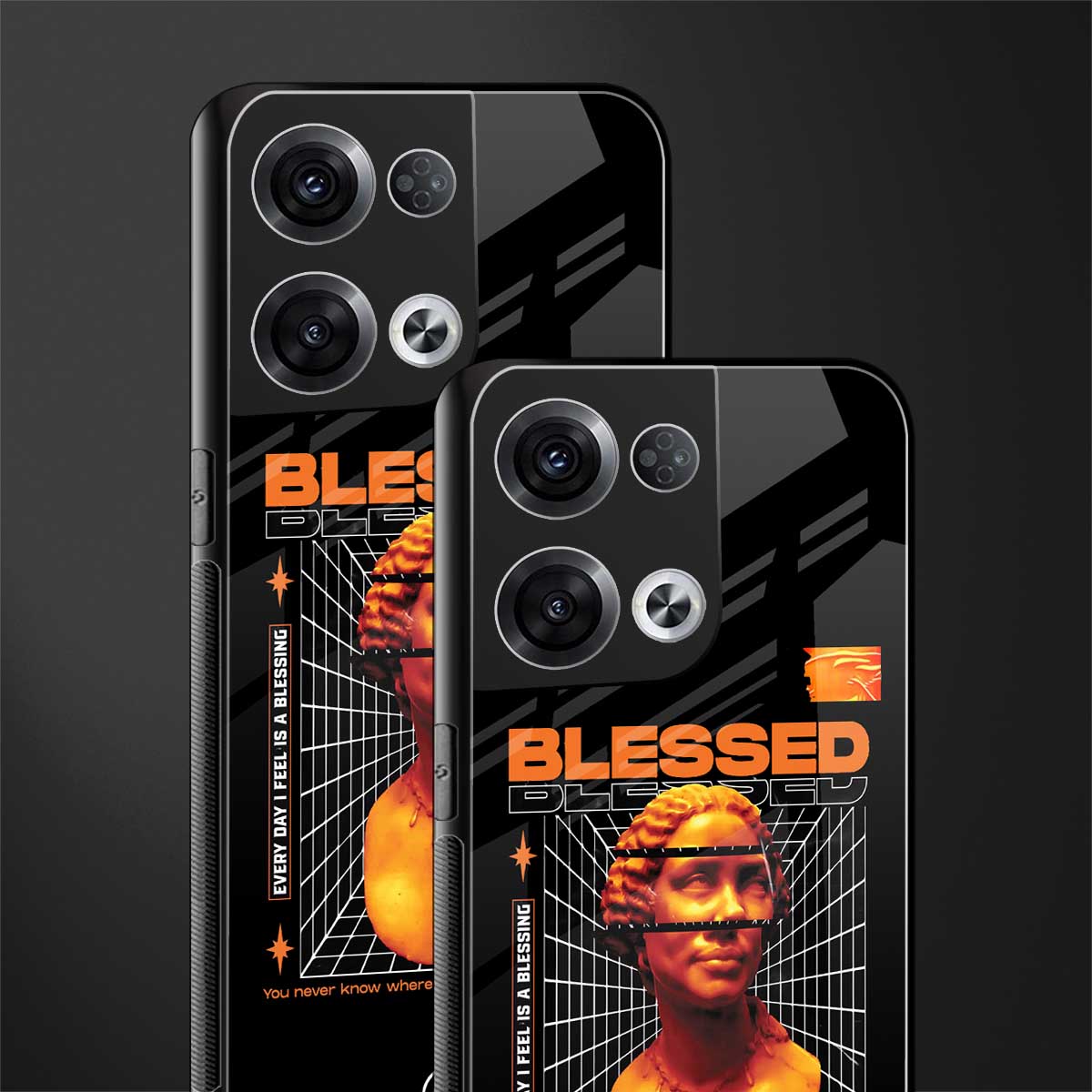 blessing back phone cover | glass case for oppo reno 8
