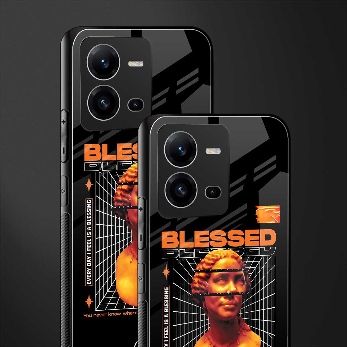 blessing back phone cover | glass case for vivo v25-5g