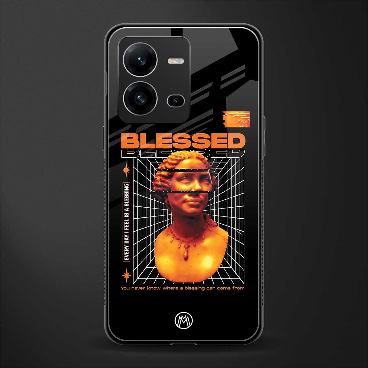 blessing back phone cover | glass case for vivo v25-5g