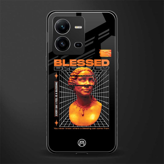 blessing back phone cover | glass case for vivo v25-5g