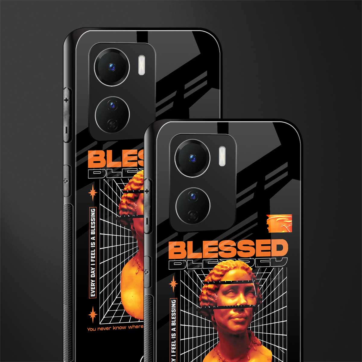 blessing back phone cover | glass case for vivo y16