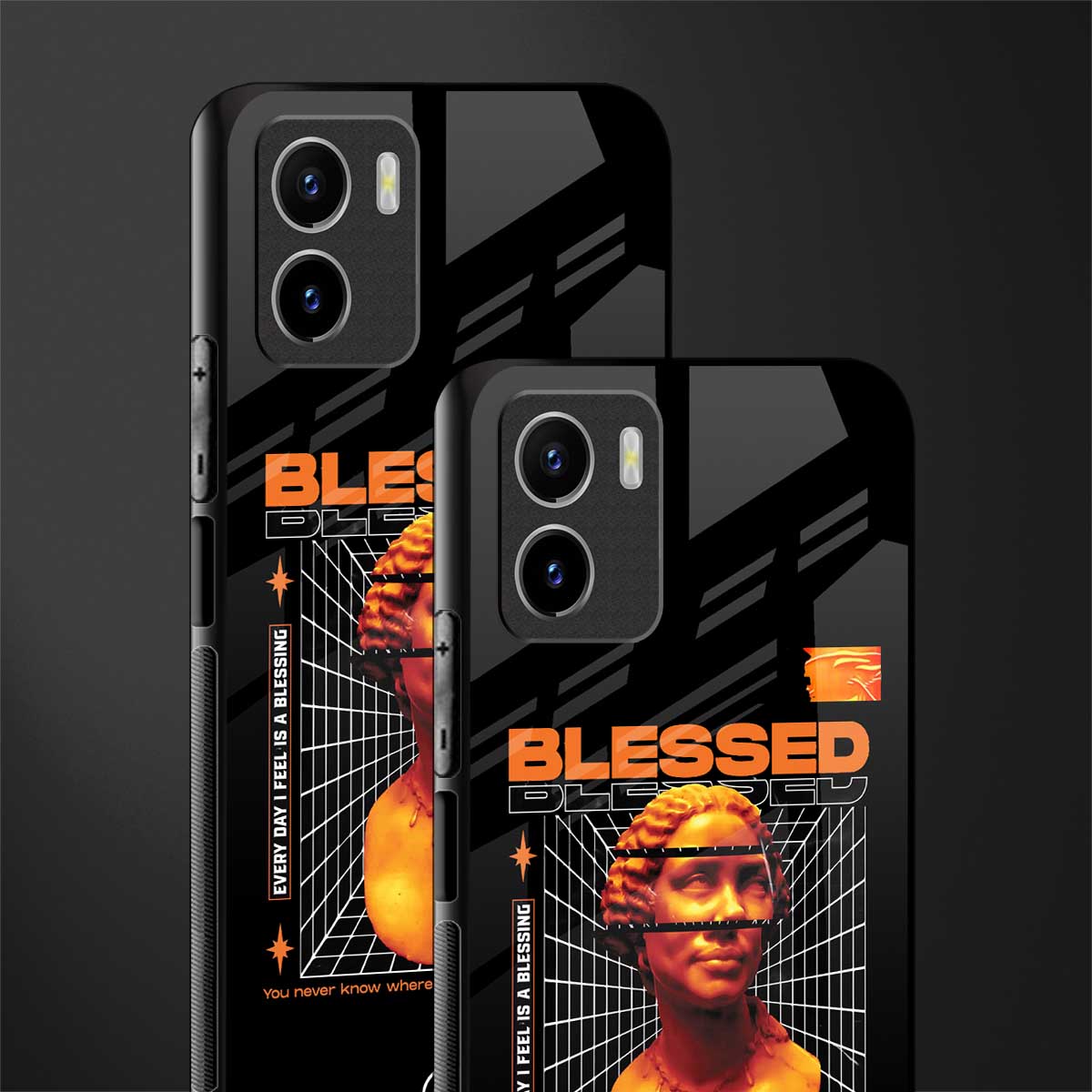 blessing back phone cover | glass case for vivo y72