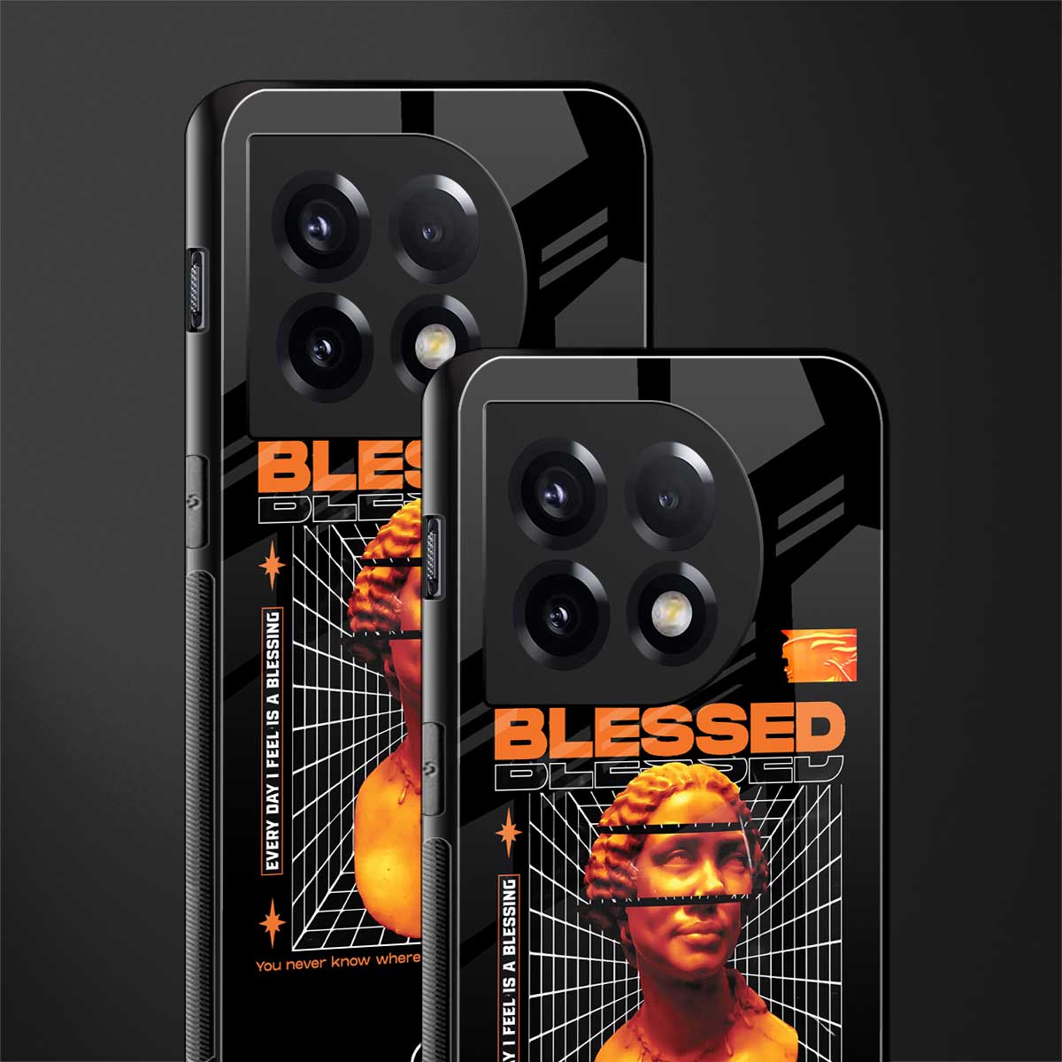 blessing back phone cover | glass case for oneplus 11