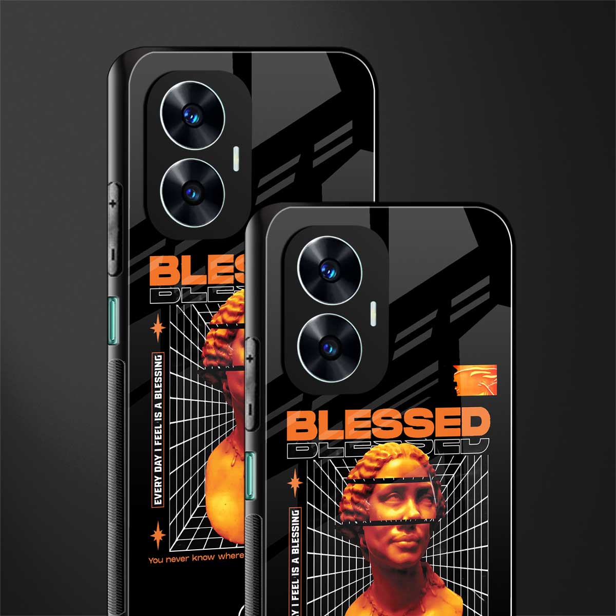 blessing back phone cover | glass case for realme c55