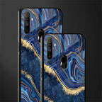 blue gold liquid marble glass case for realme narzo 20a image-2